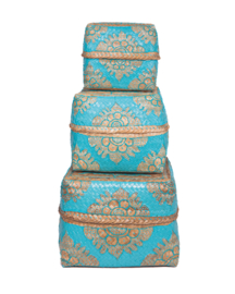 Offerdoos natural (met turquoise beschilderd)