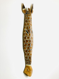 Houten handgesneden giraffe masker XL ~100CM