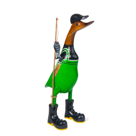 Houten eend visser