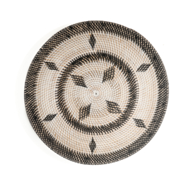 Rotan wandbord Pelat decor large  Ø 50cm incl. hanglus