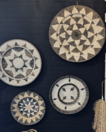 Rotan wandbord Pelat decor XXL Ø70cm incl. hanglus