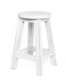 Houten krukje whitewash