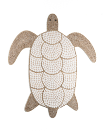 Schildpad met witte schelpen en kraaltjes large 75cm