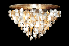 Capiz shell hanging lamp XL 80x50 gold