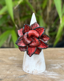 Leren ringen met bloempje