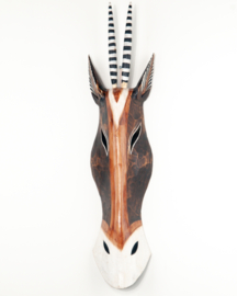 Houten handgesneden antilope masker medium