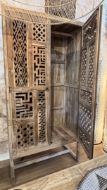 Hoge teakhouten kast Bali Jepandi 120cm/50cm/200cm