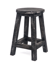 Houten krukje Zwart
