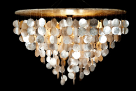 Capiz shell hanging lamp XL 80x50 gold