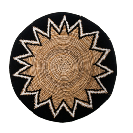 Wandmand Tali naturel zwart waterhyacint/touw