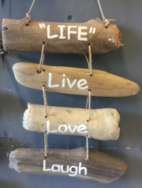 Driftwood text hangers - te leuk en goed kado!