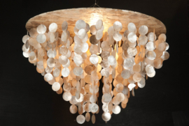 Capiz shell hanging lamp XL 80x50 gold