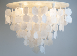 Capiz shell hanging lamp XL 80x60 white natural BIG