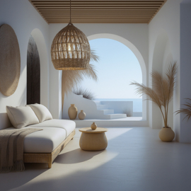 Hanglamp Jembrana naturel Ø55cm/65cm lang