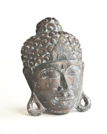 Houten handgesneden buddha masker