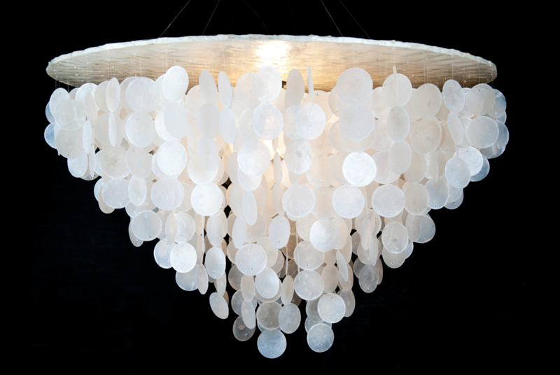Hoeveelheid van krekel wervelkolom Capiz schelpen hanglamp XL 80x50 wit | Schelpen hanglampen Capiz | Bali  Styling & Ibiza Living