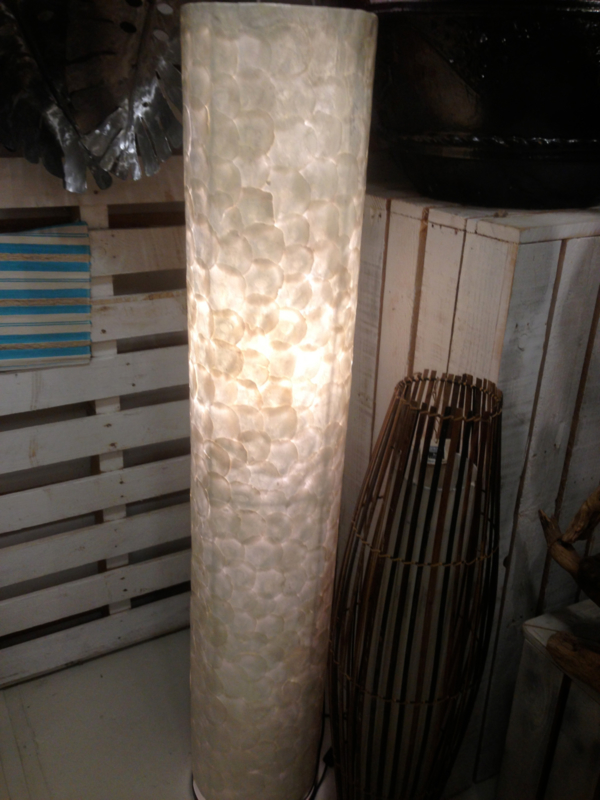 Vloerlamp schelpenlamp_ natural wit _160 cm
