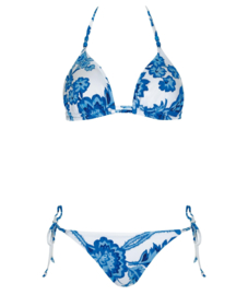 Sunflair: Flower - Bikini - Wit/Blauw