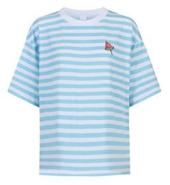 Mey: Straight waves - T-Shirt - Licht Blauw/Wit