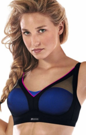 Shock Absorber: Shaped Padded Support - Sport BH - Zwart/Blauw