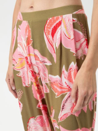 Mey: Flower Whirl - Broek 3/4 - Kaki/Pink