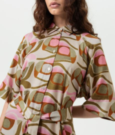 Mey: Nostalgic Geo - Kleed - Kaki/Pink