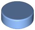 98138 Medium Blue Tile, Round 1 x 1