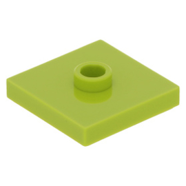 87580 Lime Plate, Modified 2 x 2 with Groove and 1 Stud in Center (Jumper)