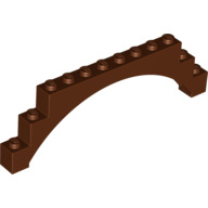 18838 Arch 1 x 12 x 3 Raised Arch with 5 Cross Supports reddish brown