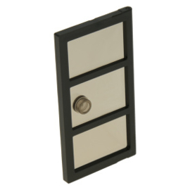 60797c02 Door 1x4x6 with 3 Panes and Stud Handle with Trans-Black Glass