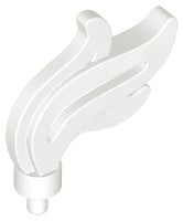 64647 White Minifigure, Headgear Plume Feather Triple Compact / Flame / Water