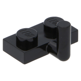 88072 / 4623b Black Plate, Modified 1 x 2 with Arm Up (Horizontal Arm Length 5mm)