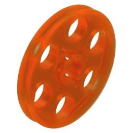 4185 Trans-Neon Orange Technic Wedge Belt Wheel (Pulley)