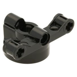 23801 / 6352693 Technic, Steering Wheel Hub Holder with 2 Pin Holes and 2 Axle Holes black