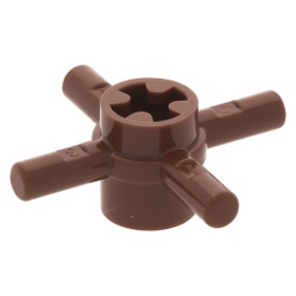 48723 Reddish Brown Technic, Axle Connector Hub with 4 Bars