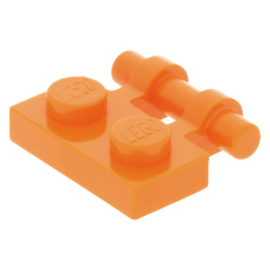 2540 Orange Plate, Modified 1 x 2 with Handle on Side - Free Ends