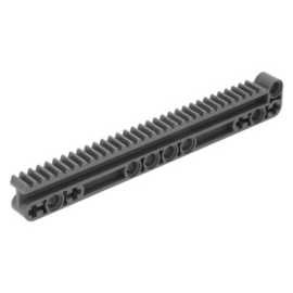 18942 Dark Bluish Gray Technic, Gear Rack 1 x 14 x 2 with Axle and Pin Holes (fits housing 18940)
