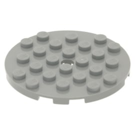 11213 Light Bluish Gray Plate, Round 6 x 6 with Hole