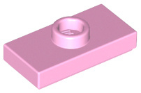 15573 Bright Pink Plate, Modified 1 x 2 with 1 Stud with Groove and Bottom Stud Holder (Jumper)