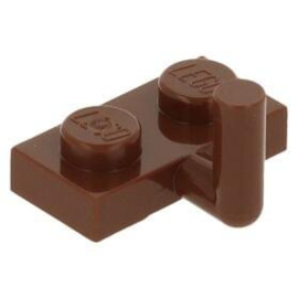 88072 / 4623b Reddish Brown Plate, Modified 1 x 2 with Arm Up (Horizontal Arm Length 5mm)