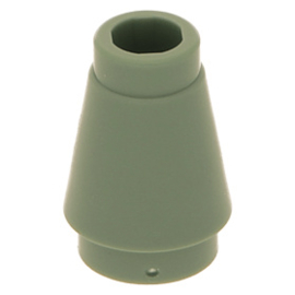4589b / 59900 Sand Green Cone 1 x 1 with Top Groove