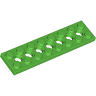 3738 Bright Green Technic, Plate 2 x 8 with 7 Holes