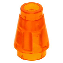 4589b / 28701 Trans-Orange Cone 1 x 1 with Top Groove