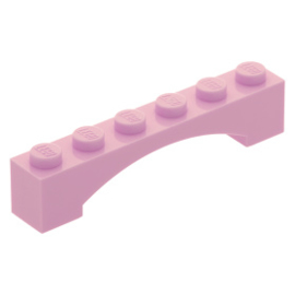 92950 Brick, Arch 1 x 6 Raised Arch bright pink