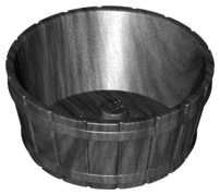 64951 Pearl Dark Gray Container, Barrel Half Large with Axle Hole