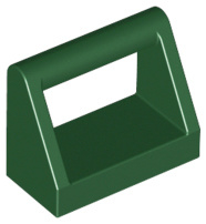 2432 Dark Green Tile, Modified 1 x 2 with Handle