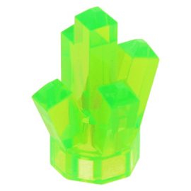 52 Trans-Bright Green Rock 1 x 1 Crystal 5 Point