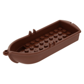 21301 Reddish Brown Boat, 14 x 5 x 2 with Oarlocks without Hollow Inside Studs