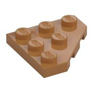 2450 Medium Nougat Wedge, Plate 3 x 3 Cut Corner