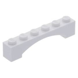92950 Brick, Arch 1 x 6 Raised Arch white